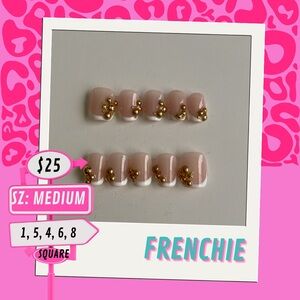 Frenchie Gold Embellished Nail Set